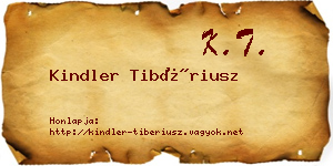 Kindler Tibériusz névjegykártya
